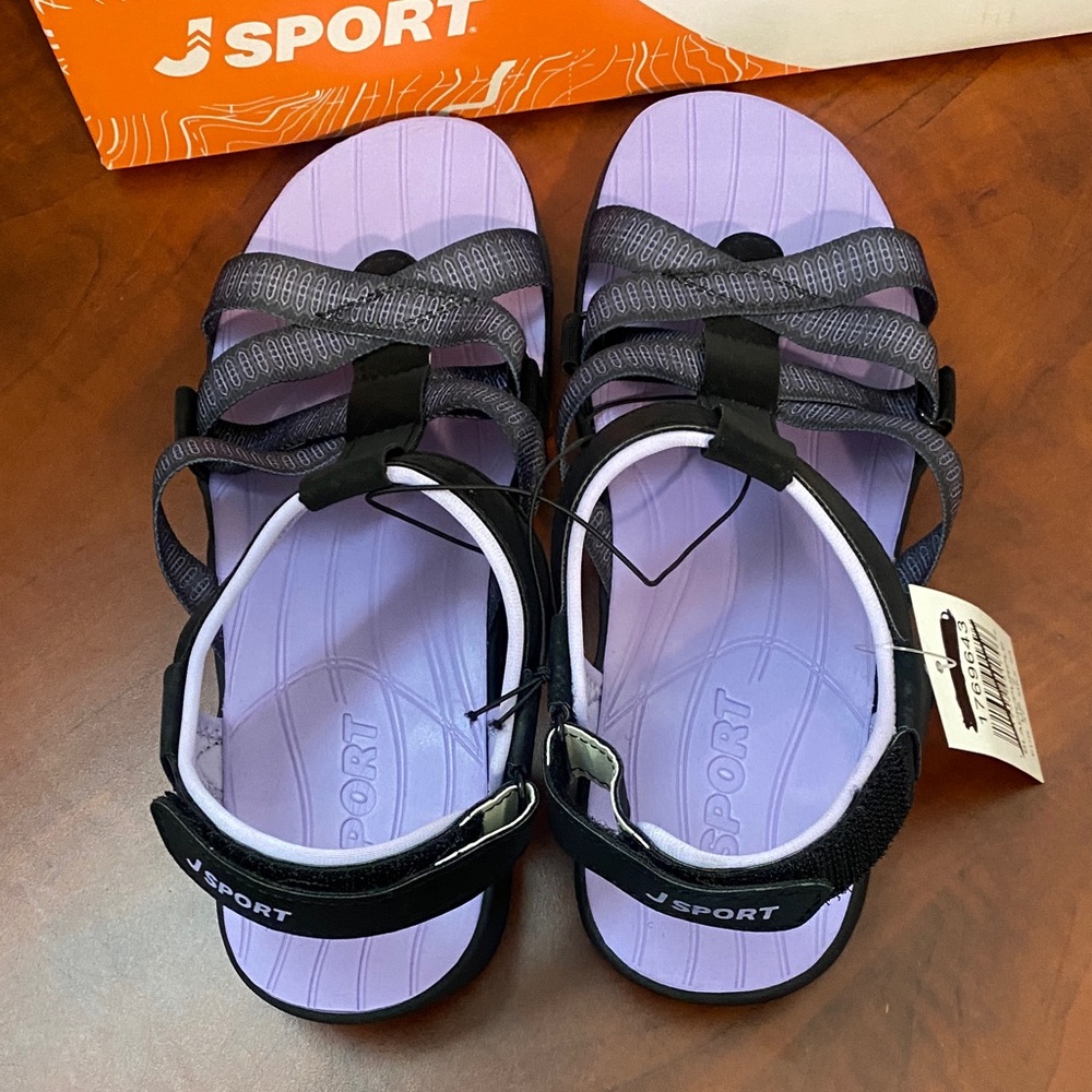 (CLEAR OUT PRICE!!!) Jsport Women's Sports Sandal - Adjut/Straps Black/Purple - Picture 3 of 6